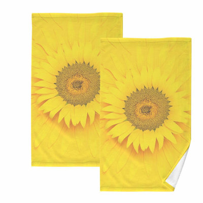 Sunshine Absorbent Cotton Hand Towels - Set of 2, 16x28 Inches, Extra Soft and Durable for Bathroom, Kitchen, Gym, and Hotel Use