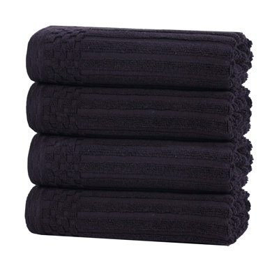 Checkered Border Cotton Hand Towel Set