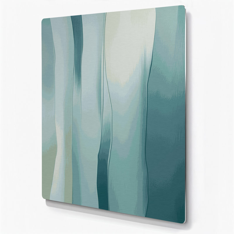 Art mural abstrait en métal bleu 36, H 11 po x l 14 po