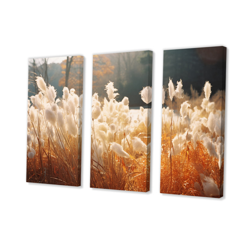 Minimalisme sur fond de couronne sur toile, 3 pièces, H 28 po x l 36 po x P 1 po