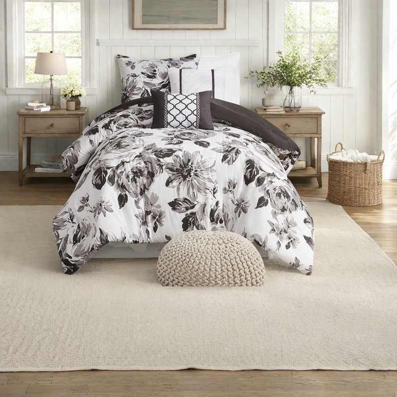 Ensembles de literie hypoallergéniques ultra doux, motif floral en polyester pour la maison