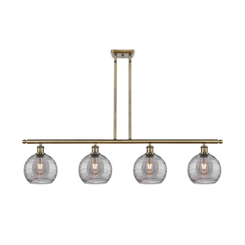Luminaire suspendu 4 lumières Ellington, Laiton antique