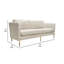 Canapé Meny Modern, tissu texturé crème clair, métal doré 92 pouces