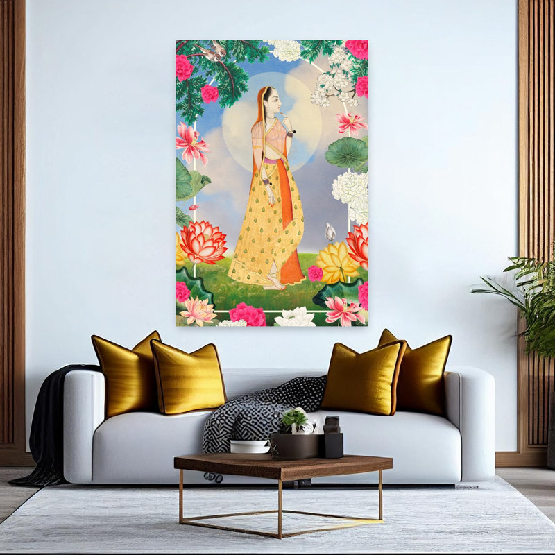 «She Waits Anxious Vintage Abstract Landscape Portrait», art mural, H 60 po x l 40 po