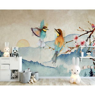 Papier peint fantaisie aviaire sérénité
