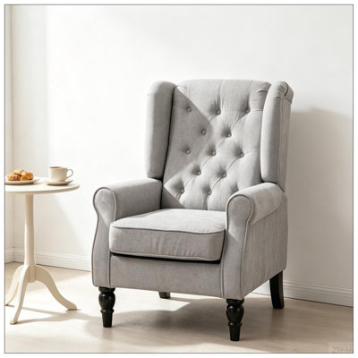 High Wingback Reading Chair,Accent Chair,Button Tufted Accent Chair(Only Accent Chair)