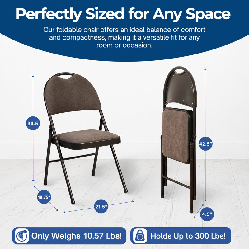 Latitude Run® Sudden Comfort Corrin Fabric Double Pad High Back Folding Chair, (Set of 4)