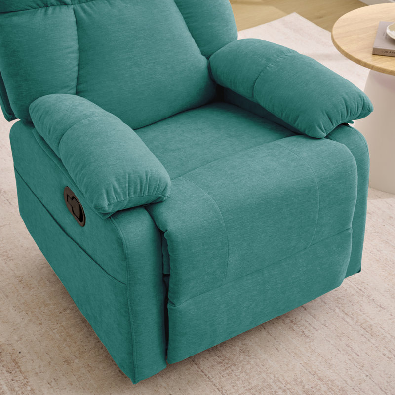 Fauteuil inclinable GEEYOO, fauteuil pivotant à 360° pour salon, petit fauteuil inclinable manuel pour petits espaces, Vert