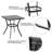Arev Square Metal Outdoor Bar Table With Umbrella Hole , 31'' in. W 31'' in. D