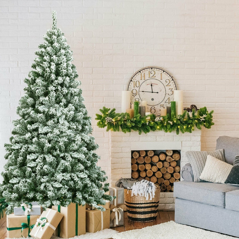 Arbre de Noël vert / blanc 6 'H