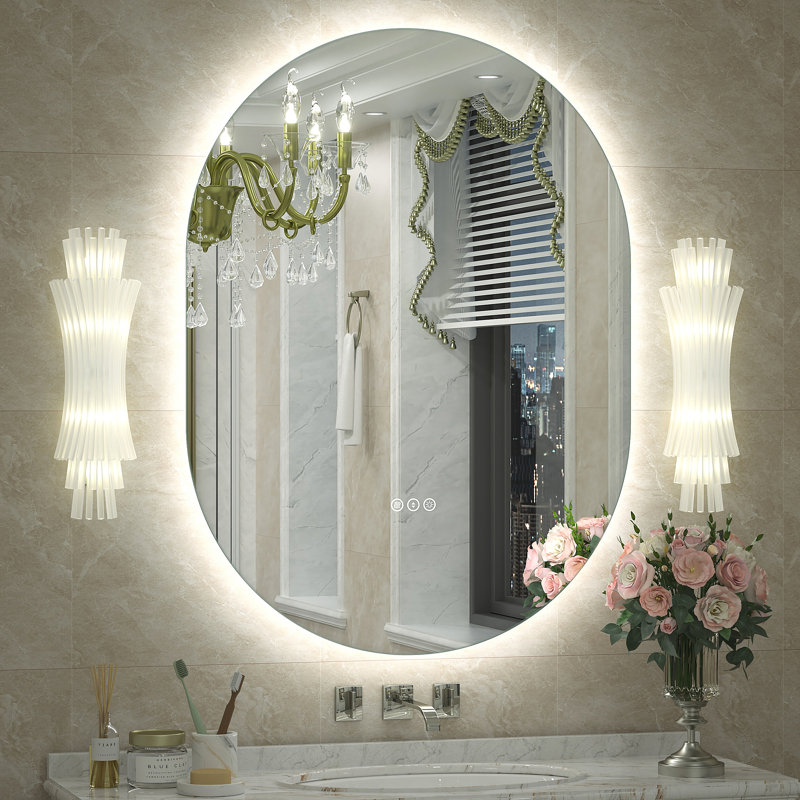 Aevar LED Lighted Wall Mirror, 36" x 28"