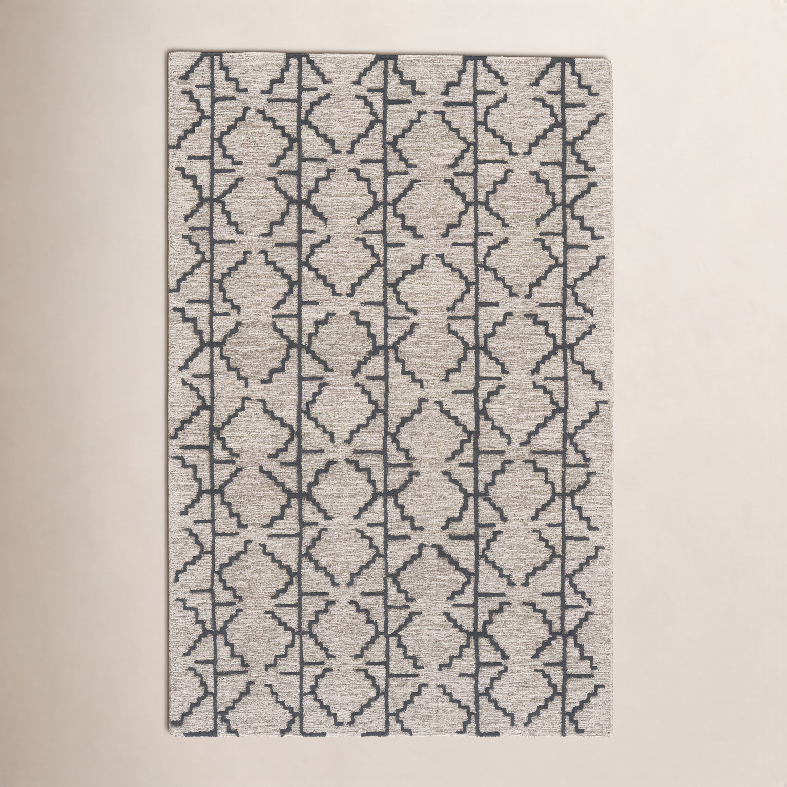 Carlette Hand-Tufted Geometric Wool Rug, Rectangle 2' x 3'