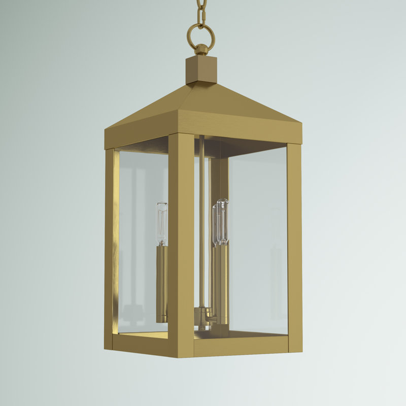 Inniss 3 - Light Outdoor Hanging Lights, Antique Brass, 18.5 H x 8.25 W x 8.25 D