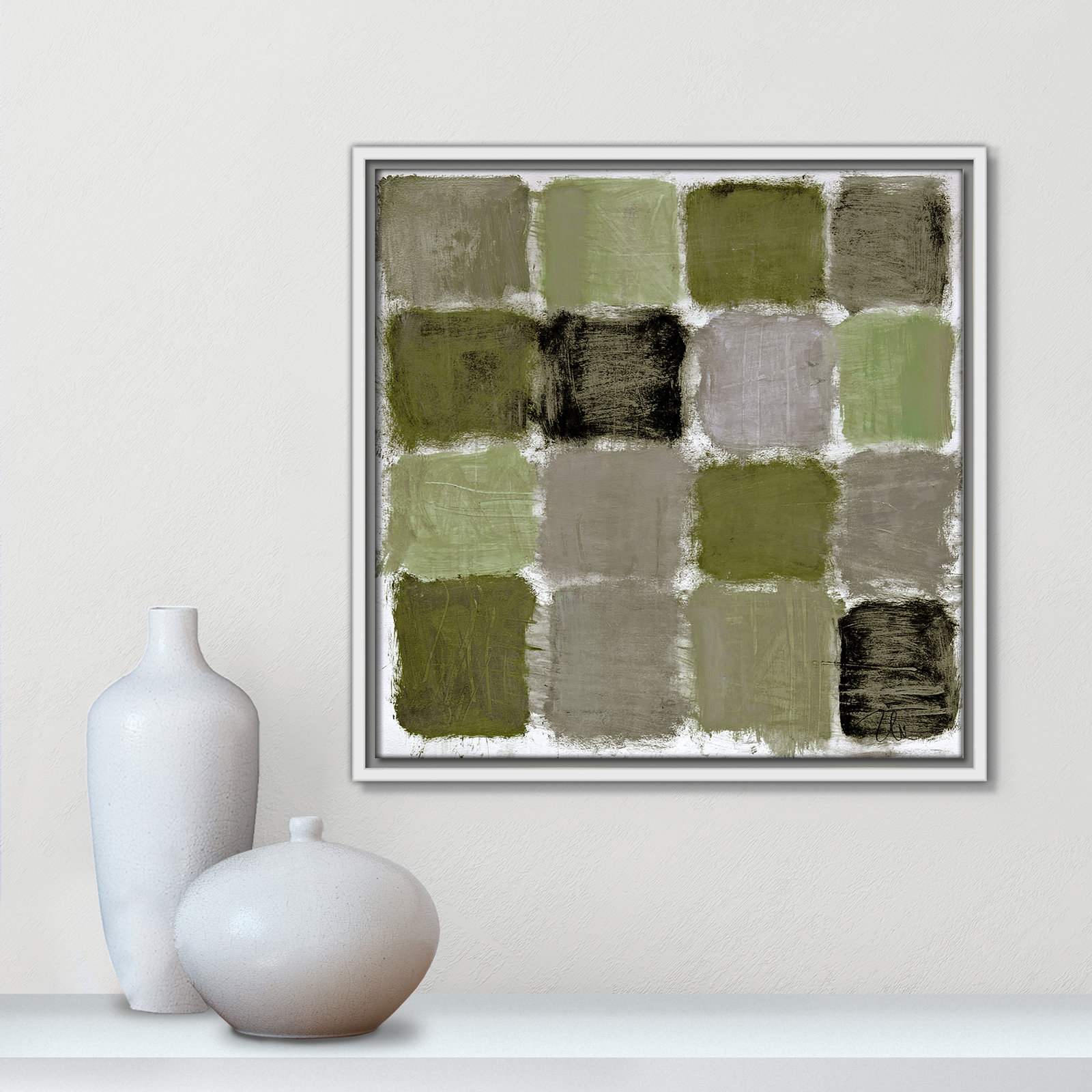 Powder Room Reflections Print by , 17.5" H x 17.5" W, White