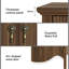 Commode double à 6 tiroirs avec conception cannelée Avenall, commode large rétro avec base festonnée, armoire de rangement moderne biologique pour chambre à coucher, finition noyer-124966169