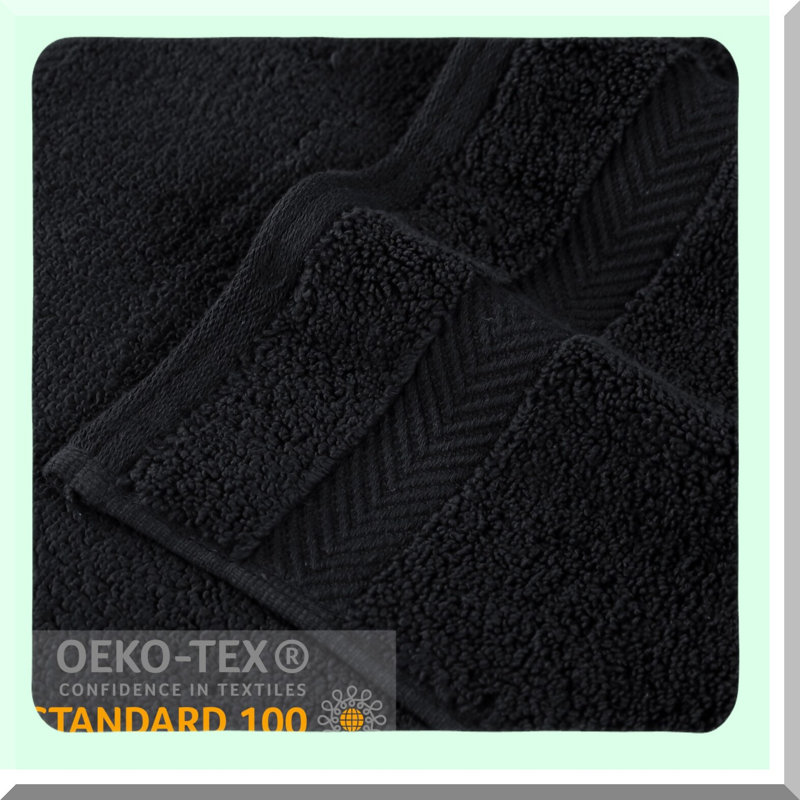 UltraSoft Zero Twist Cotton Towel Set - 3-Piece, Extra Soft Bath, Face & Hand Towels, Long-Staple Cotton, Black