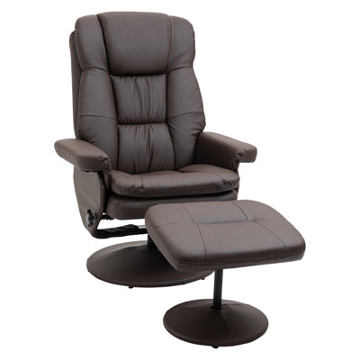 HOMCOM Recliner And Ottoman With Wrapped Base