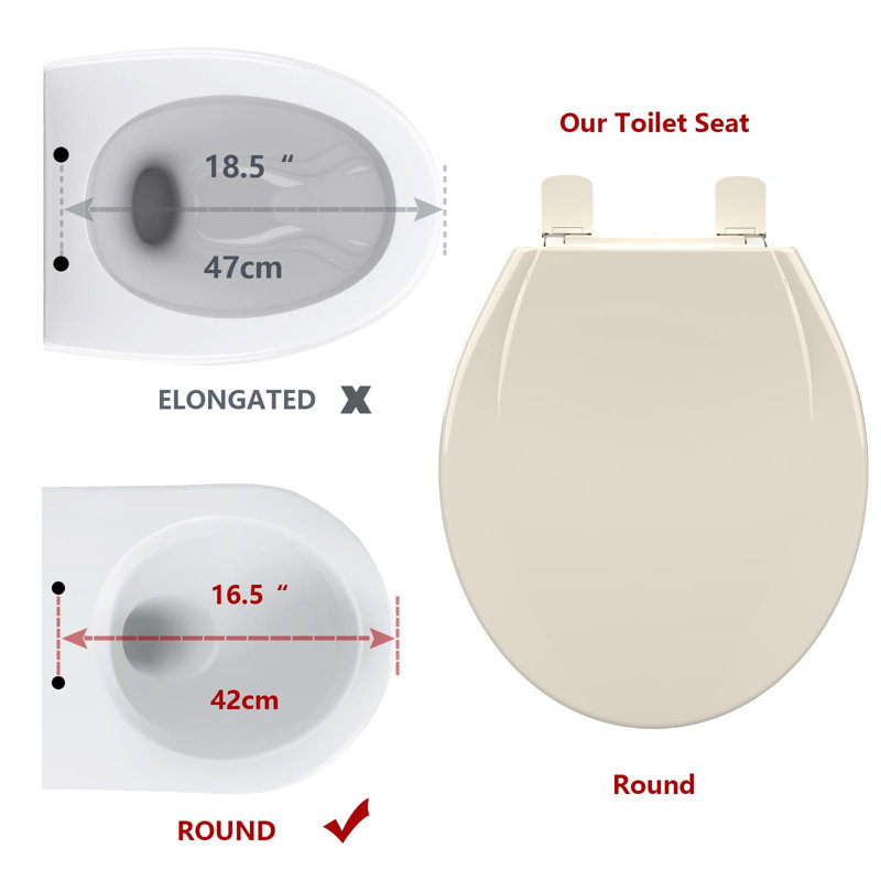 Toilet Seat Round,Toilet Seat With Quick-Release And Quick-Attach, Plastic Toilet Seat With Soft Close, Natural