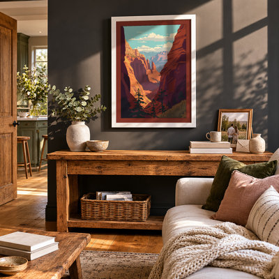 Canyon Peaks Art Deco - Framed Print