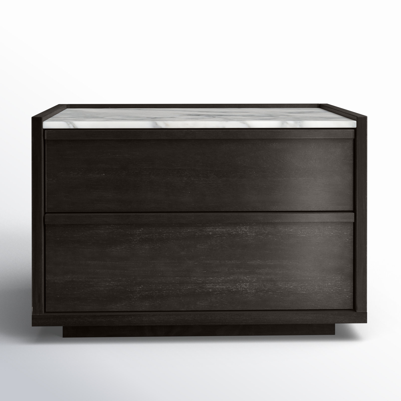 Brookline 2 - Drawer 26.5" Nightstand, Light Gray/Dark Brown
