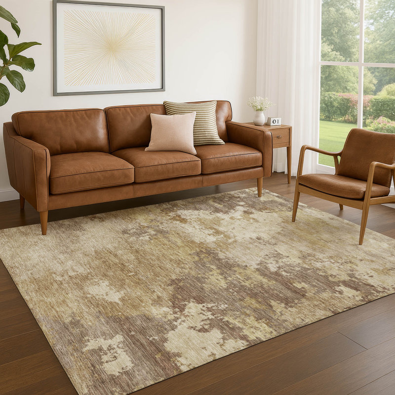 Machine Washable Indoor/Outdoor Earleville ACN2367 Abstract Rug, Rectangle 10' x 14'