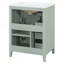 Meuble-lavabo vert 24 po avec lavabo, 3 tiroirs et armoire, conception moderne pour petites et moyennes salles de bain-1064864443