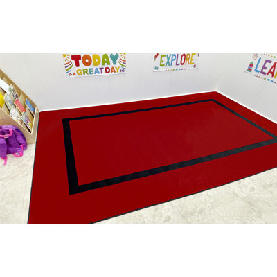 Tapis pour enfants KidCarpet Montessori 6 pi x 8 pi 6 po rouge / noir