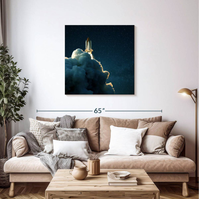 Oberle Starry Space Shuttle Launch, 36" H x 36" W