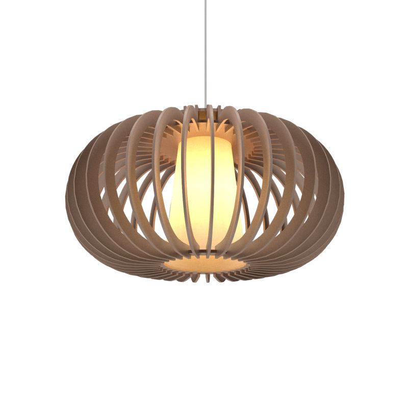 Louro Freijo Globe Pendant Light with MDF Frame