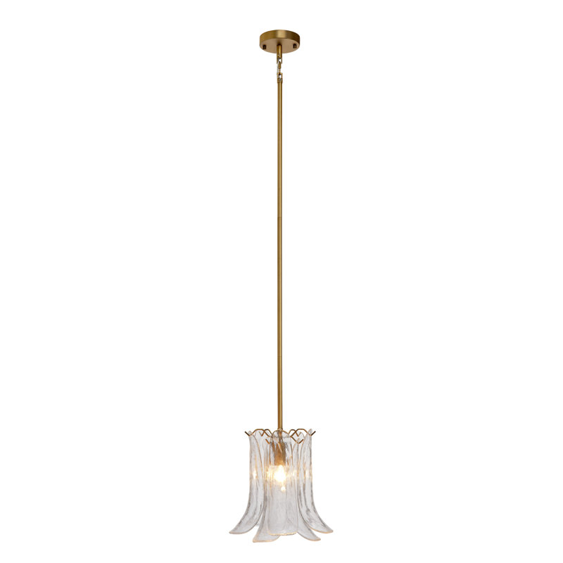 Luminaire suspendu en verre soufflé 1 lumière, Clear