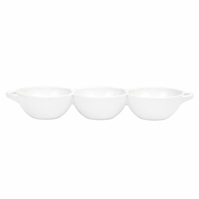 10 plateaux de service à trois cuves à rebord perlé 10 Strawberry Street
