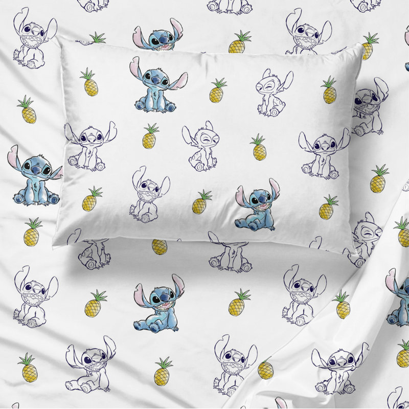 Ensemble de draps 100% coton samedi, Ensemble de draps pour lit simple avec 1 taie d'or
