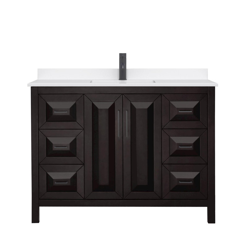 Daria 48'' W Vanity, Giotto Quartz, Brown, Matte Black