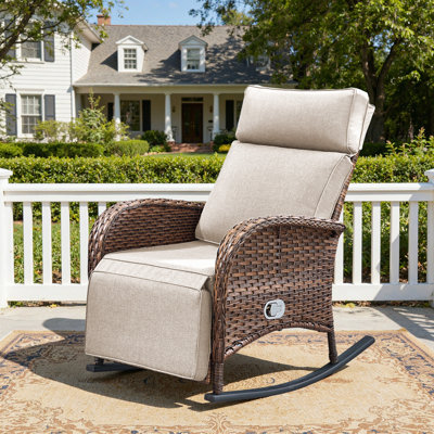 Chaise berçante inclinable avec dossier et repose-pieds Arcturus