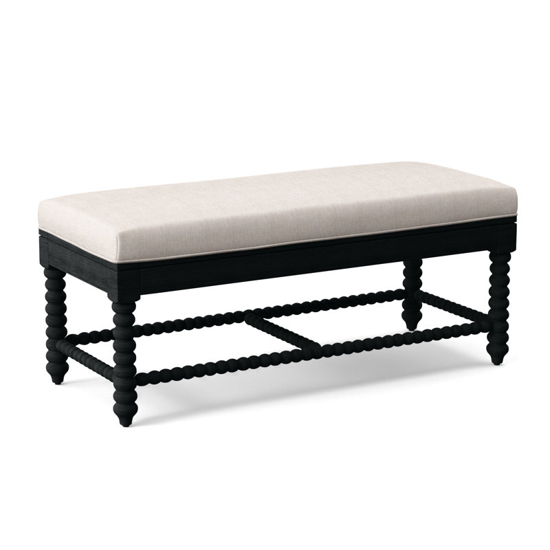Louisa Bench, Black Finish, Basic Navy; 0317-61