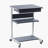 Graphite gray rolling laptop tray with storage