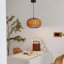 Luminaire suspendu simple en rotin 1 lumière réglable-1017004784