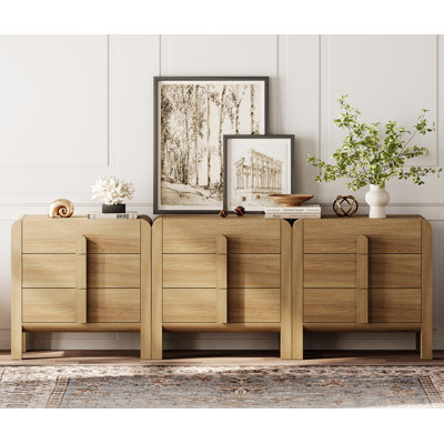 Armoire d'appoint en bois 3 en 1 avec tiroirs, armoire de rangement moderne 94,5 po Adora Adora
