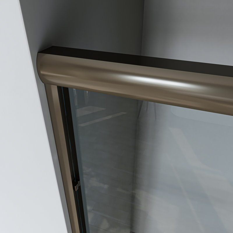 60'' Oil Rubbed Bronze Sliding Shower Door with Clear Glass