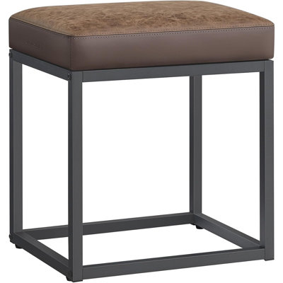Ottoman Footstool, Rectangle Ottoman, Vanity Chair Stool, Footrest, Reversible Top, Side Table, Max. Load 660 Lb, Bedroom Living Room Entryway, Walnut Brown ULOM079K01