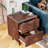 Nightstands set of 2, Night stands with Charging Station, Mid Century Night Stands with Drawers, Wooden Bedside Table Modern End Table for Bedroom Living Room Sofa Office(Brown, set of 2)-1100766584-1090368623