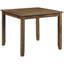 Ensemble 5 pièces de salle à manger transitionnelle - table carrée et 4 chaises avec revêtement brun, aspect rembourré