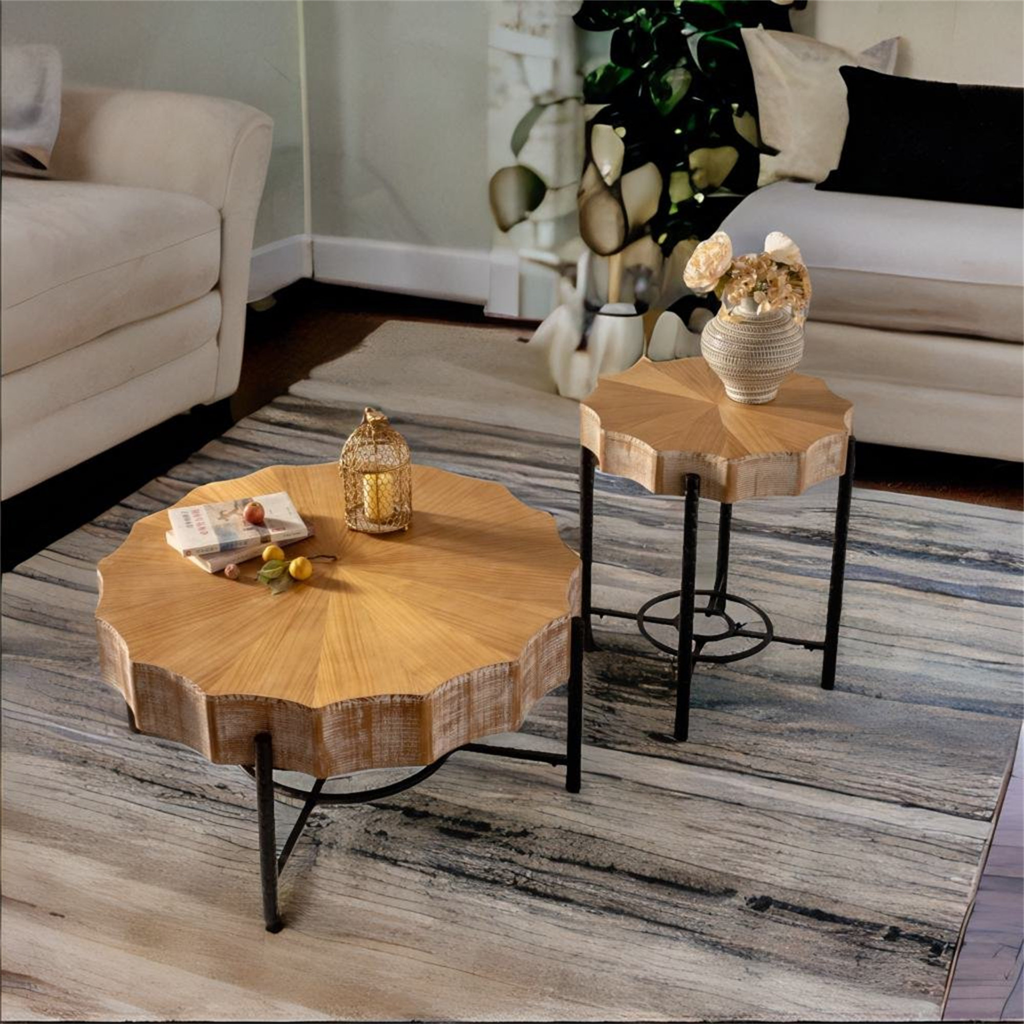 Foundry Select Vintage Splicing Lace Shaped Coffee Table (set Of 2 ...