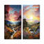 Lever de soleil campagne en Provence - ensemble d'art mural en métal campagne-990087412