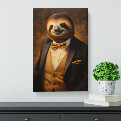 Sloth in a Suit Painting No.2 - Wrapped Canvas