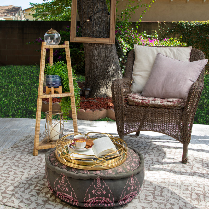 Metal and Glass Pillar Candle Holder with Openwork Geometric Frame - Decorative Accent for Modern and Glam Spaces, Gold