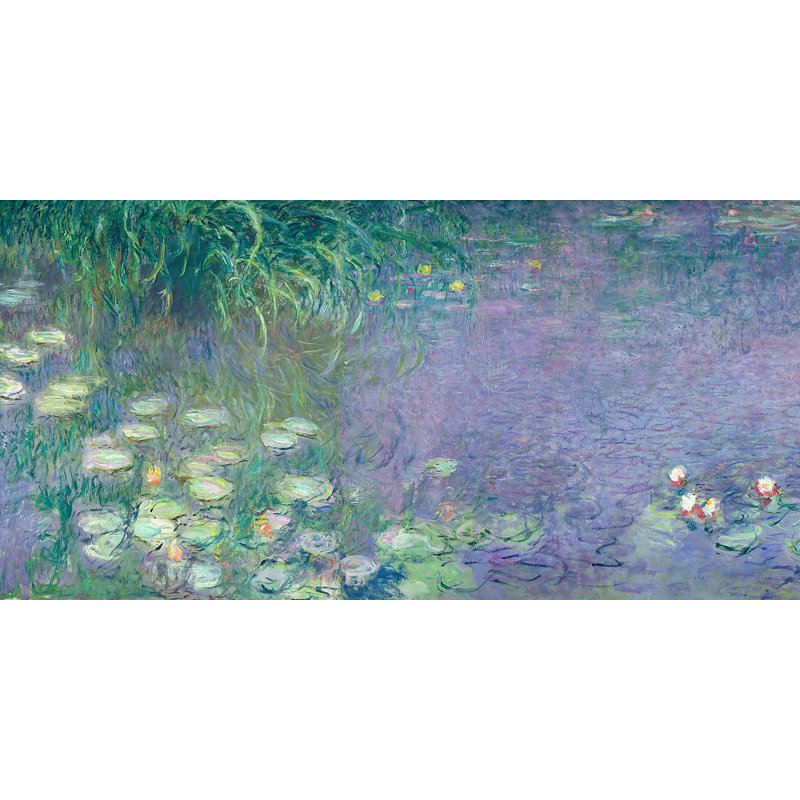 Water Lilies: Morning by Claude Monet - Wrapped Canvas Painting, 60cm H x 120cm W x 4cm D