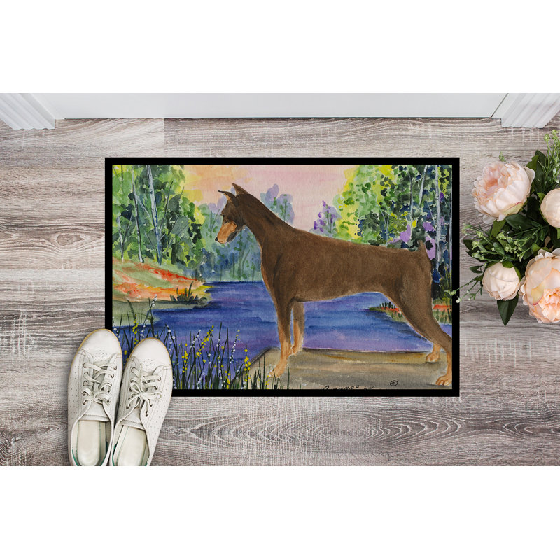 Paillasson d’intérieur antidérapant Swaledale Doberman, Rectangle 1 pi 6 po x 2 pi 3 po