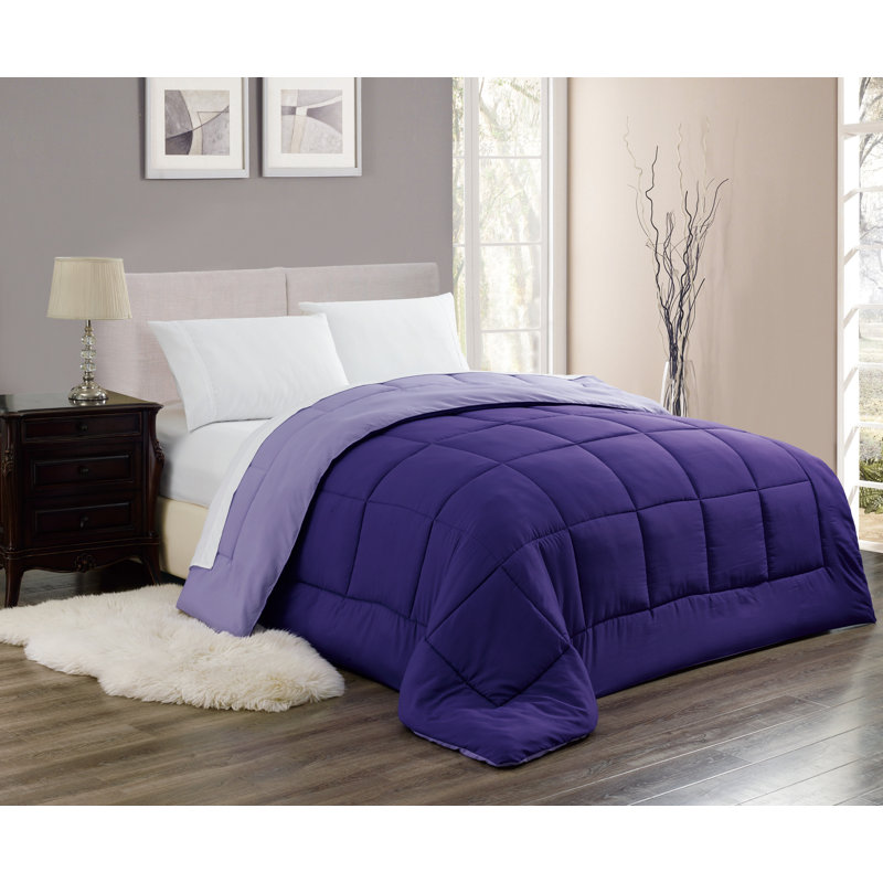 Édredon réversible en microfibre rose, Édredon double / grand, Taupe