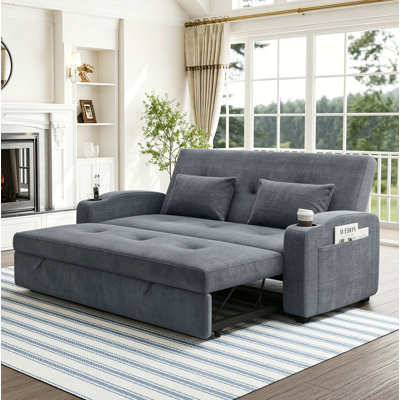 82" Upholstered Convertible Sleeper Sofa